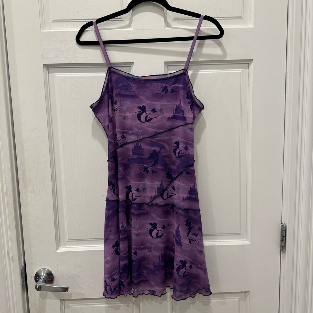 NWT BoxLunch Disney The Little Mermaid Ariel Purple Mesh Mini Dress Size S/M Y2K